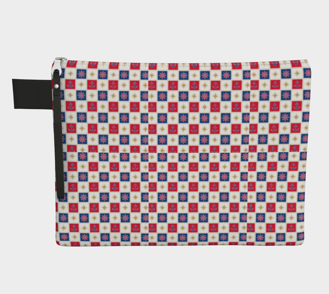 Anchor and Compass Cubes Zipper Carry-all
