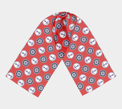 Red with Circles Long Scarf