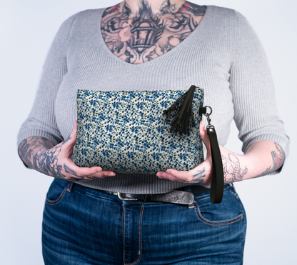 Blueberries Vegan Leather Makeup Bag