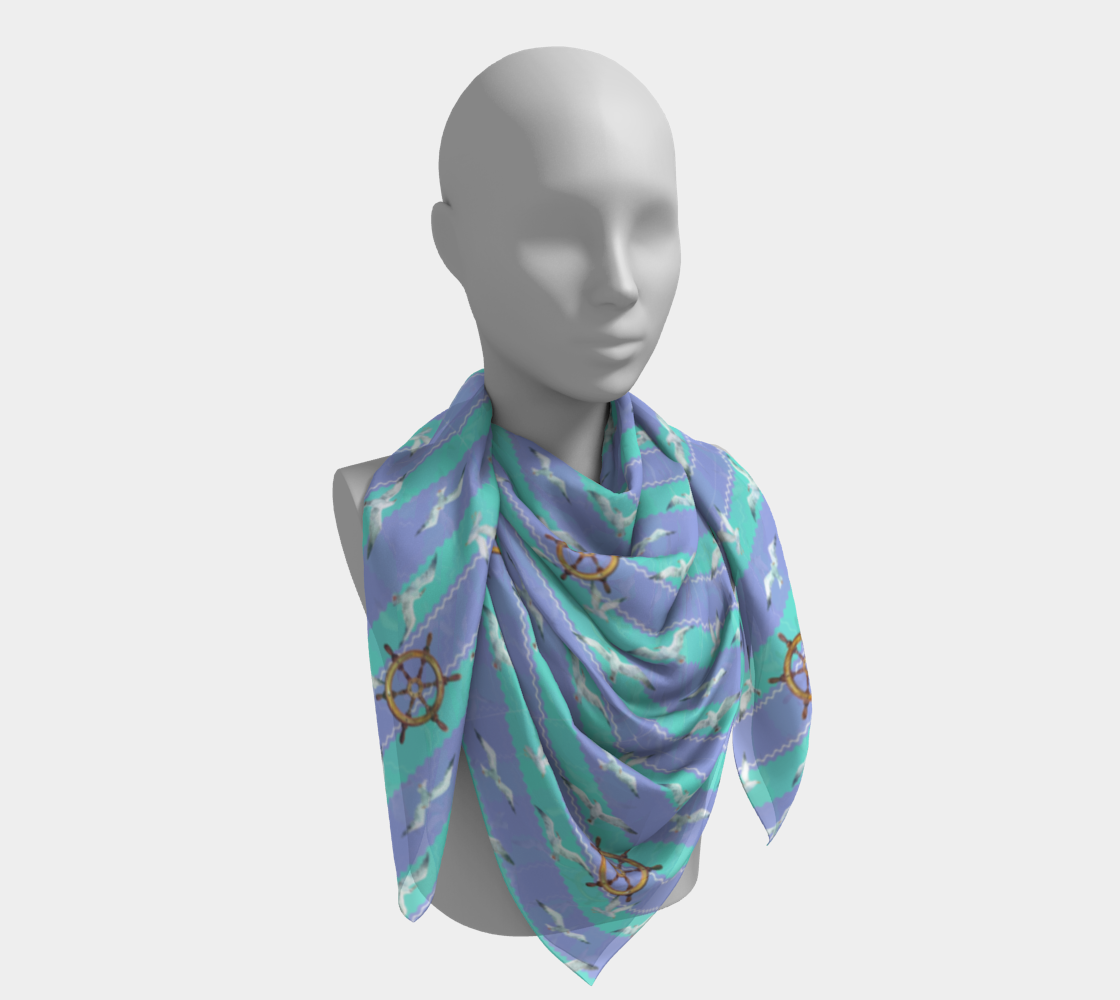 Blue/Lavender Stripes Square Scarf