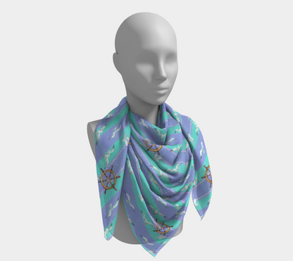 Blue/Lavender Stripes Square Scarf