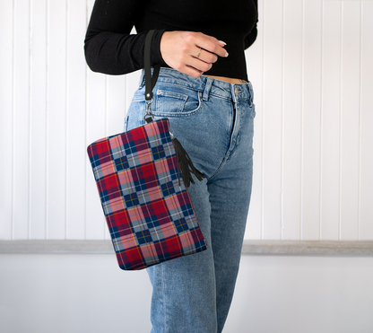 My Red/Blue Pattern Vegan Leather Makeup Bag