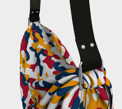 Blk back Red, Yellow, Green Camo 2 Origami Tote