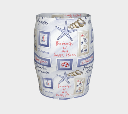 Beach Signs Fitted Skirt