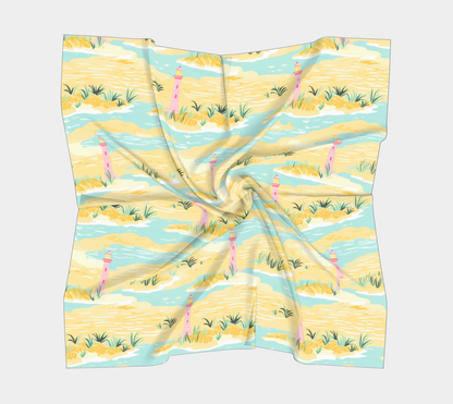 Lighthouse Land and Water Square Scarf