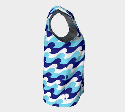 Blue Waves Loose Tank Top
