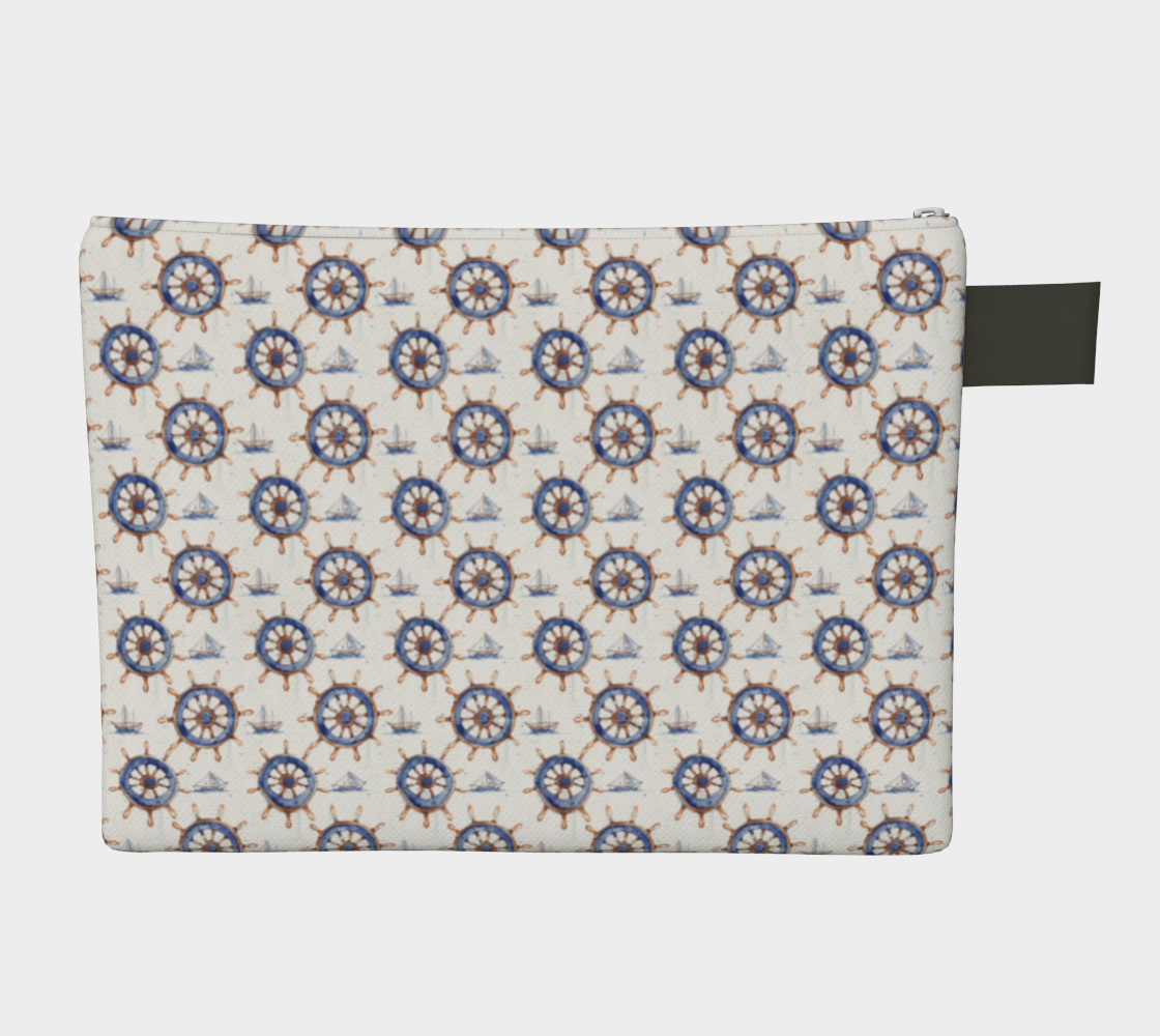Captain's Wheel Vegan Leather Makeup Bag