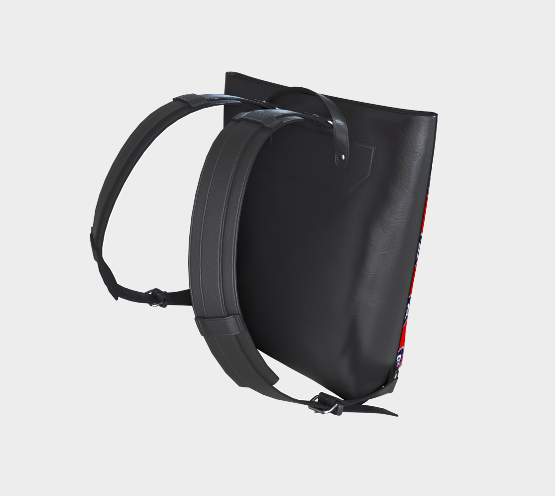 Red with Circles Vegan Leather Backpack