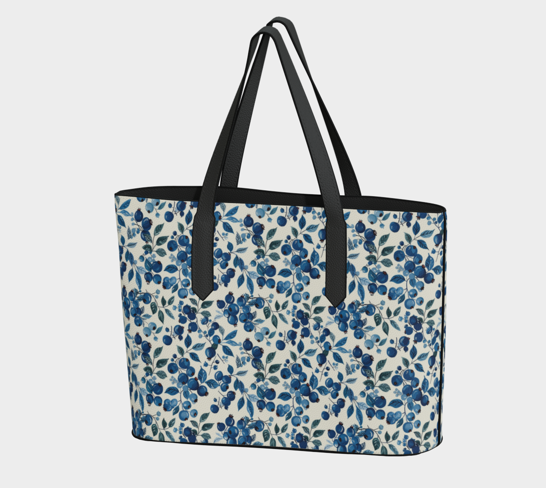 Blueberry Vegan Leather Tote Bag