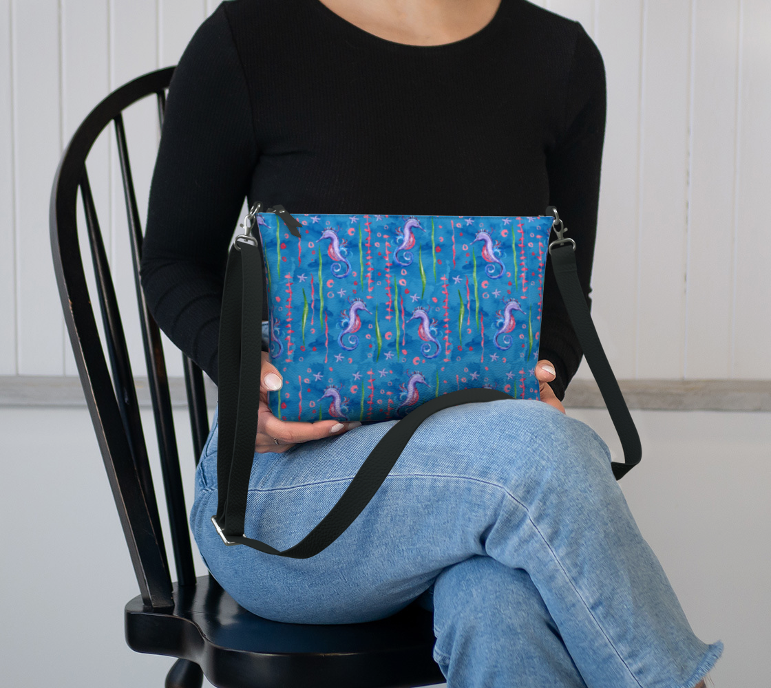 Seahorse Vegan Leather Crossbody Purse