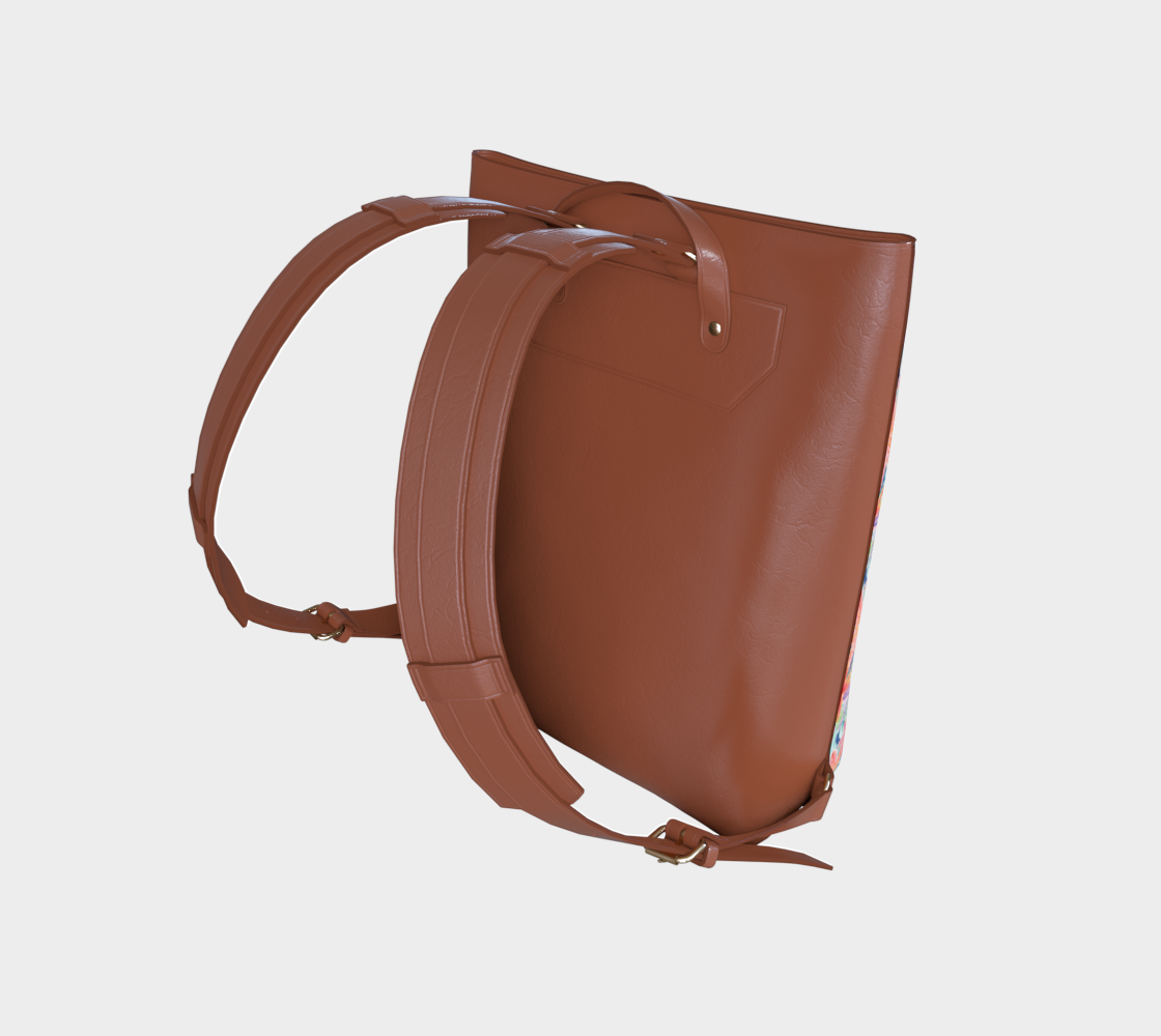 Multi Colored Starfish Vegan Leather Backpack