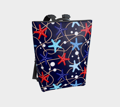 Starfish and Pearls 217 Vegan Leather Backpack