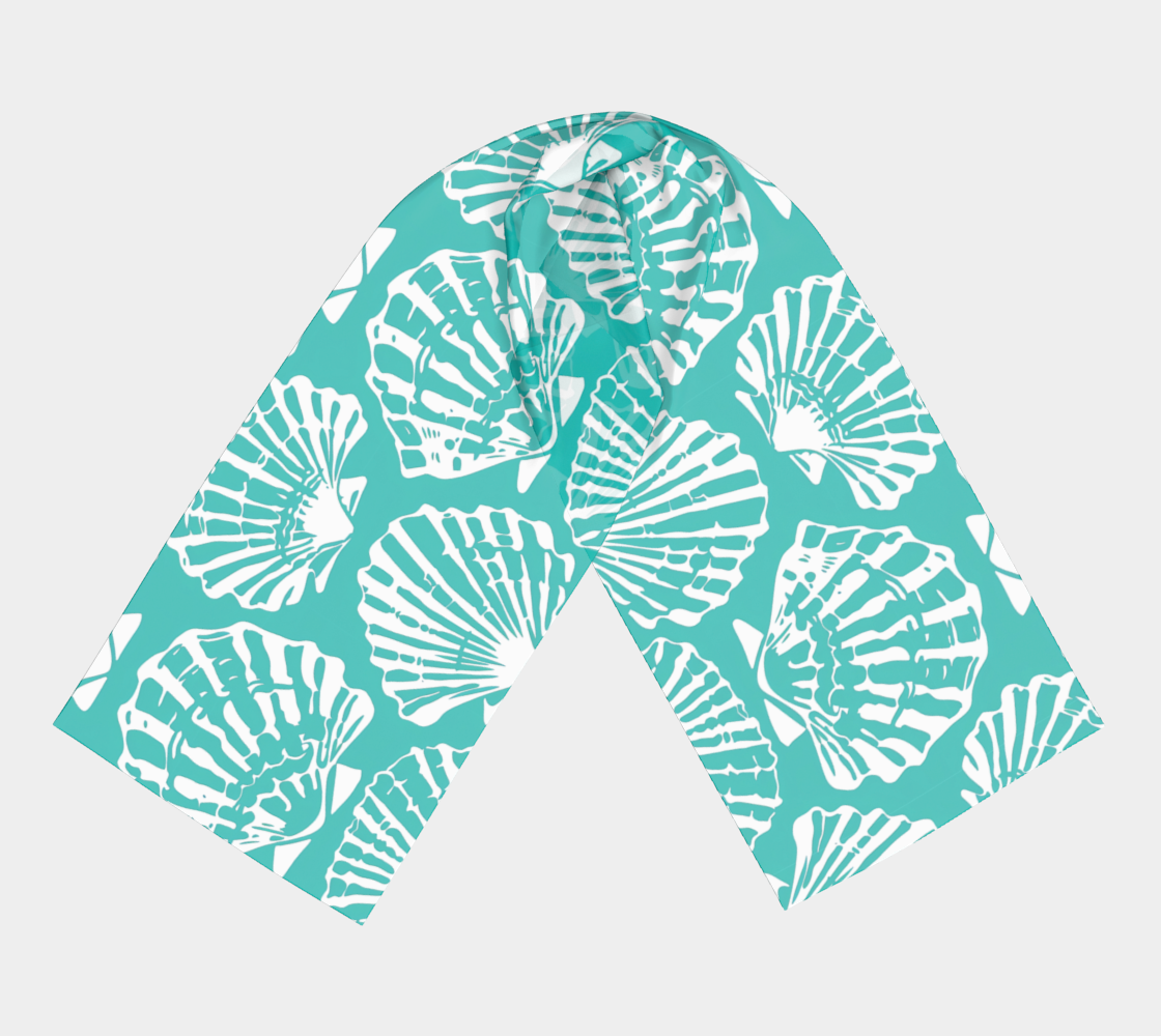 Teal Shell Vegan Long Scarf