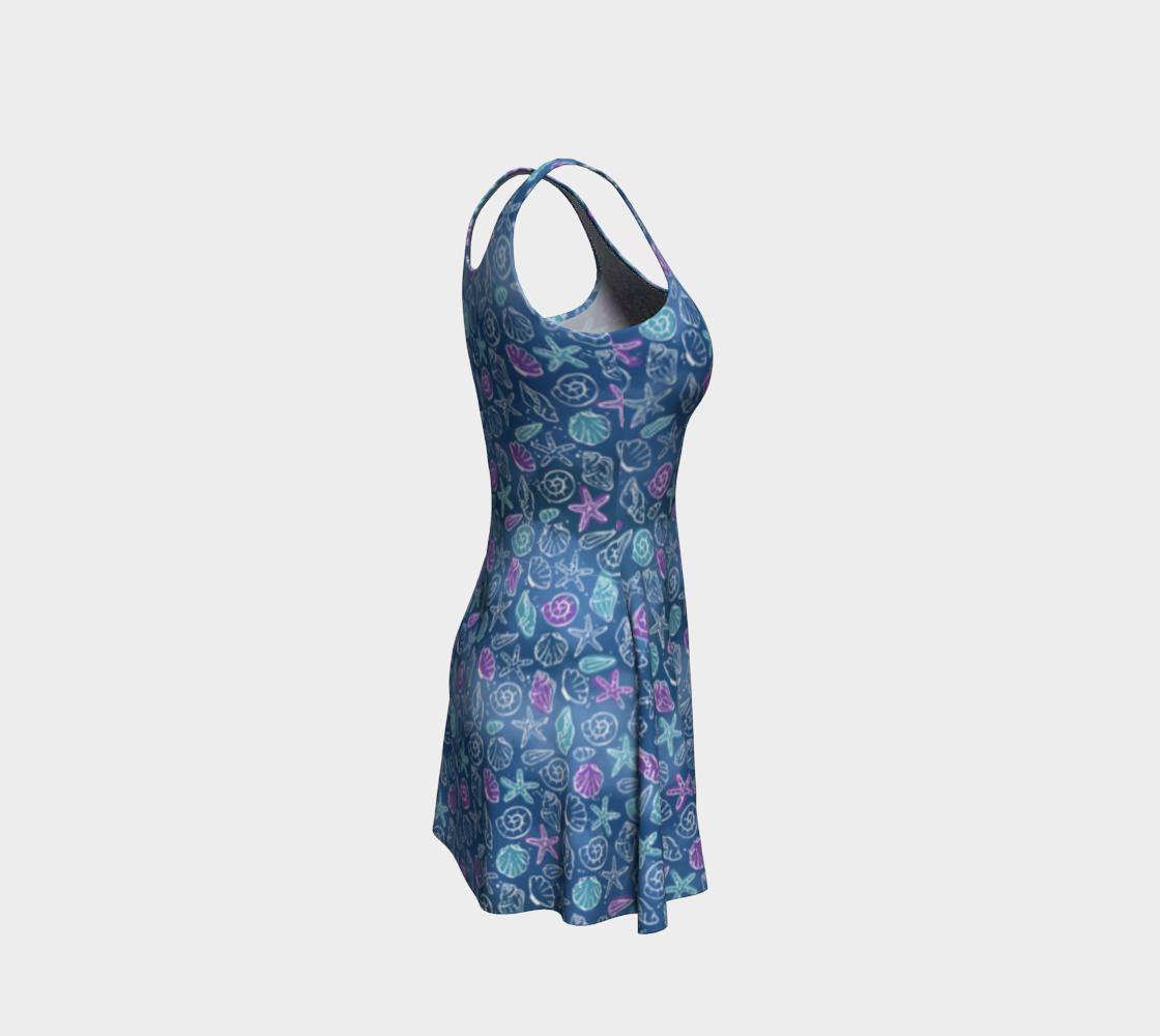 Blue Shells Flare Dress