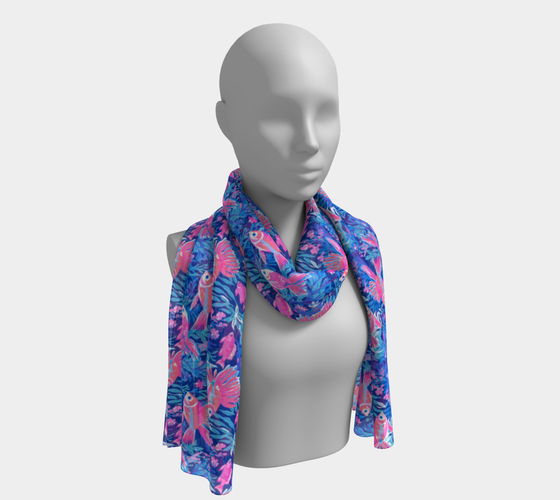 499 Long Pink Fish Scarf