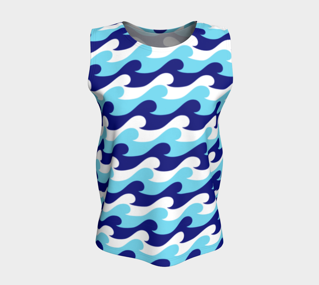 Blue Waves Loose Tank Top
