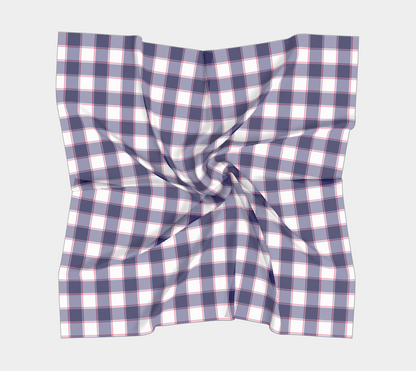 Blue w Red Vegan Square Scarf