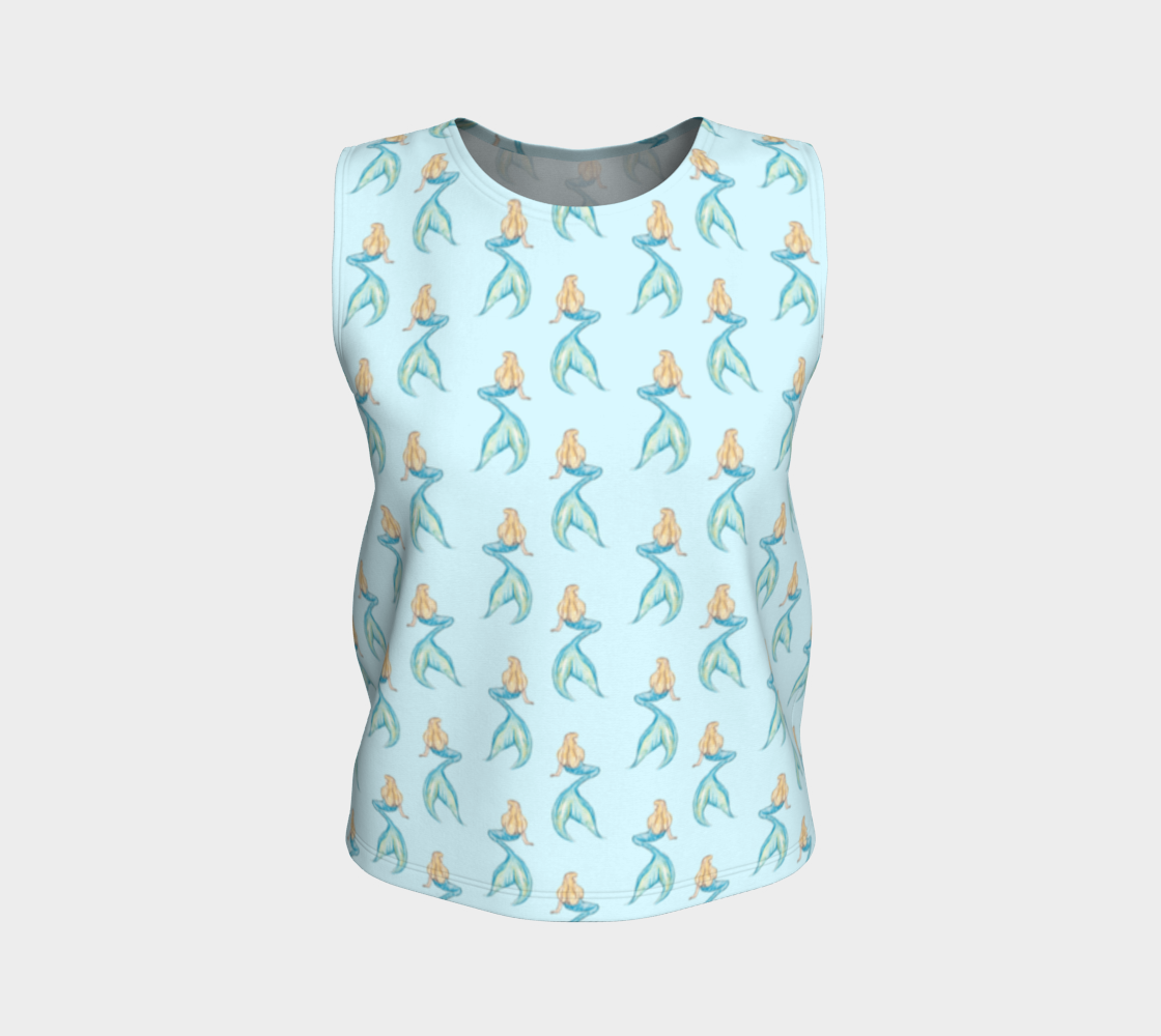 127 Blue Mermaid Loose Tank Top