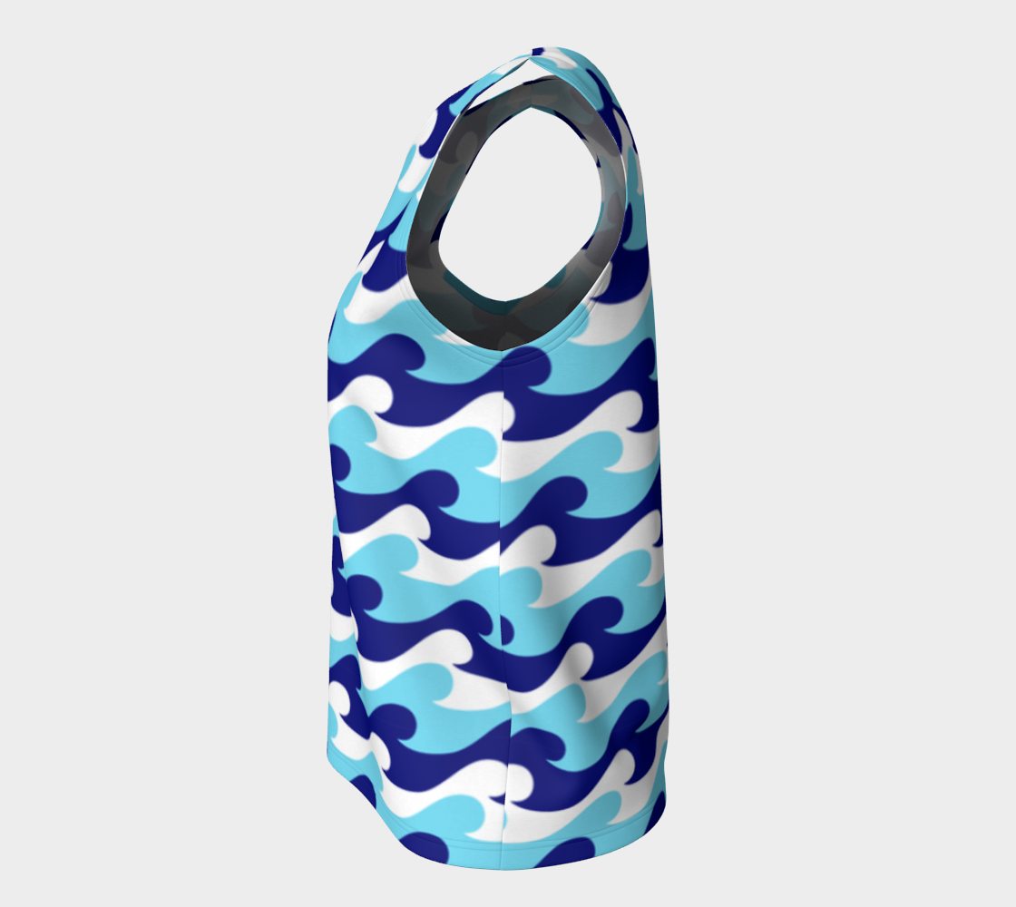 Blue Waves Loose Tank Top