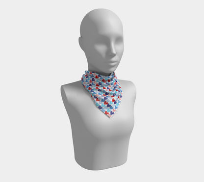 Nautical Hearts Square Scarf