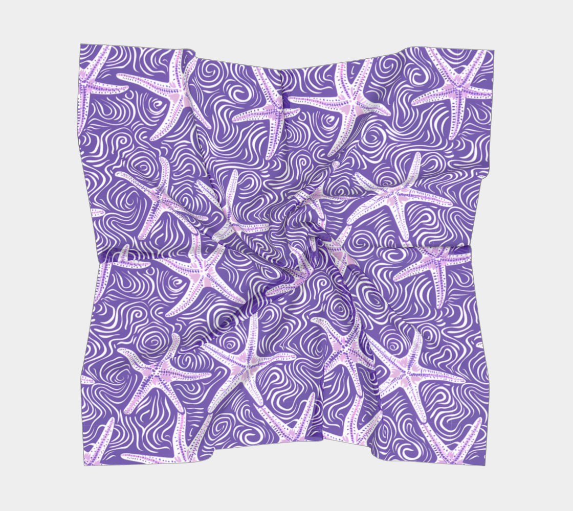 Purple Starfish Square Scarf 178