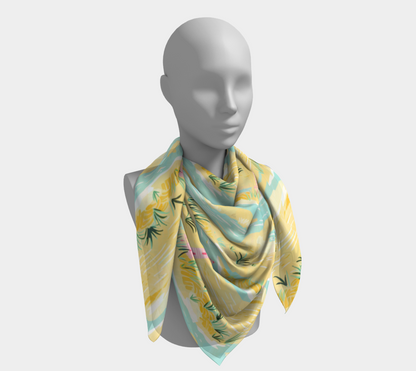 Lighthouse Land and Water Square Scarf