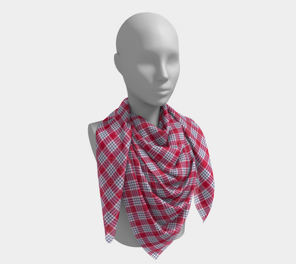 Red and Blue Plaid Square Scarf