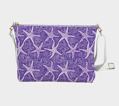 Purple Starfish Vegan Leather Tote Bag 1000