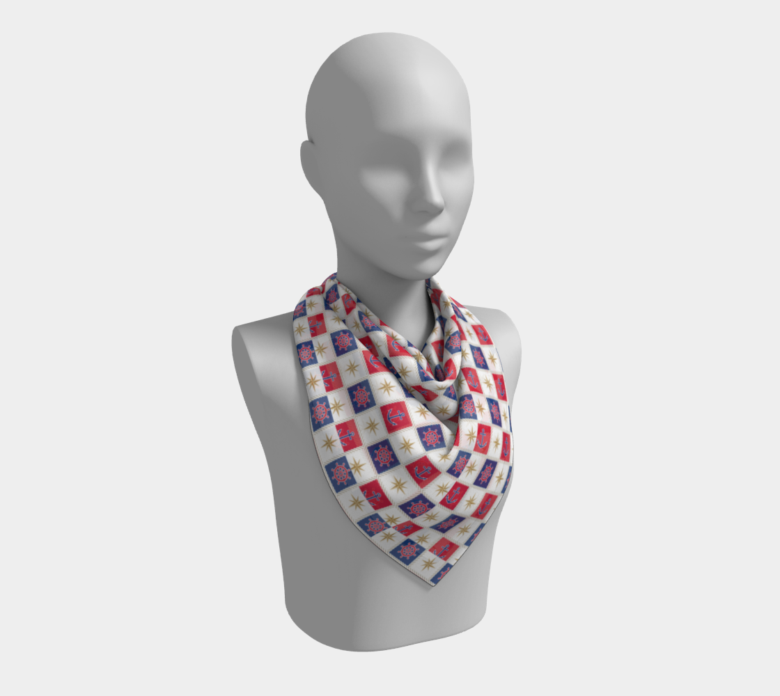Anchor and Compass Cubes Square Scarf