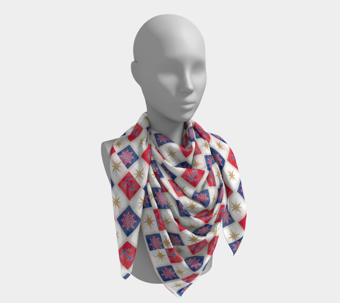 Anchor and Compass Cubes Square Scarf