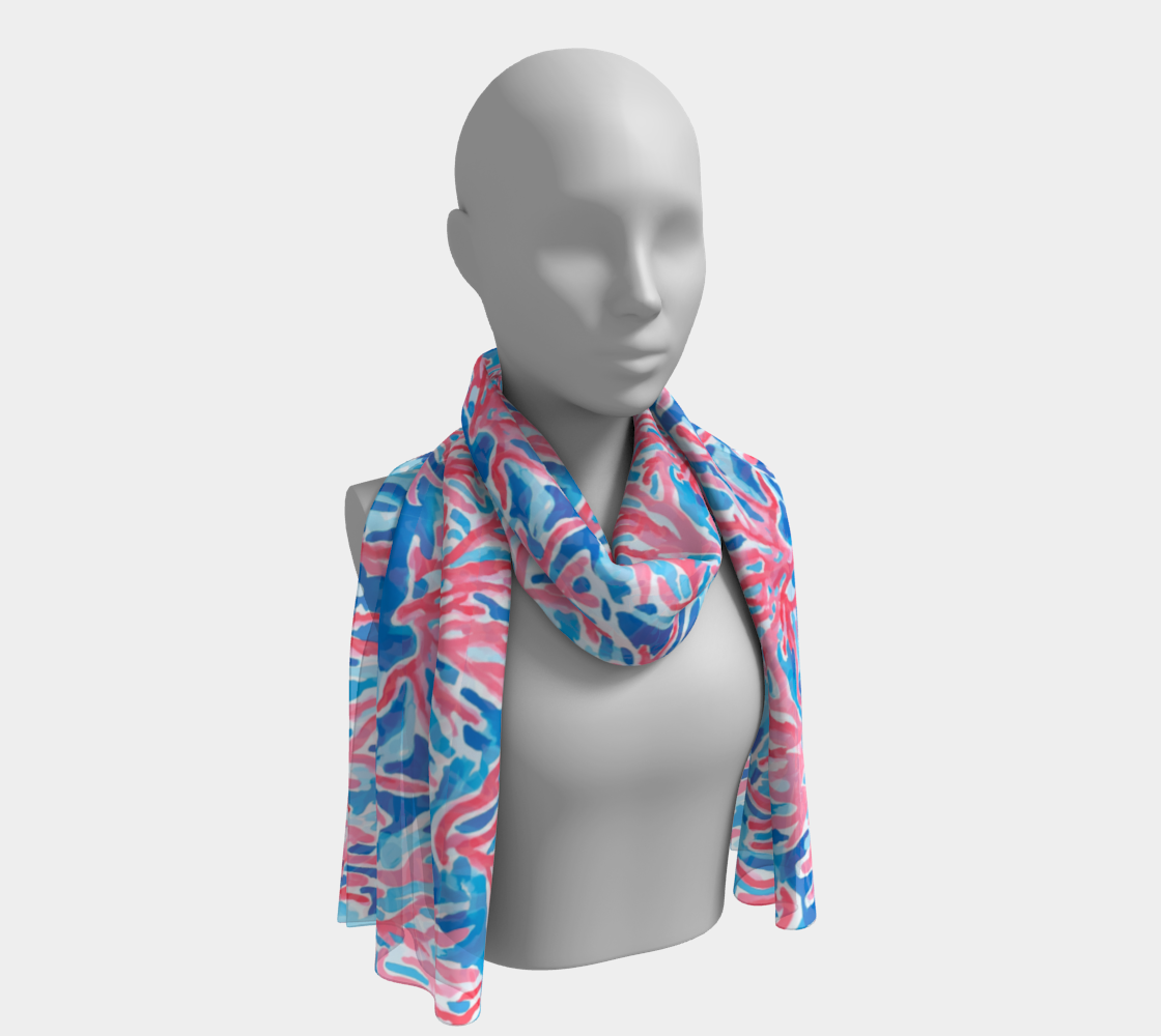 Sea Coral 2 Long Scarf