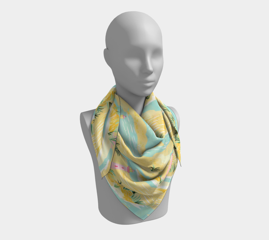 Lighthouse Land and Water Square Scarf
