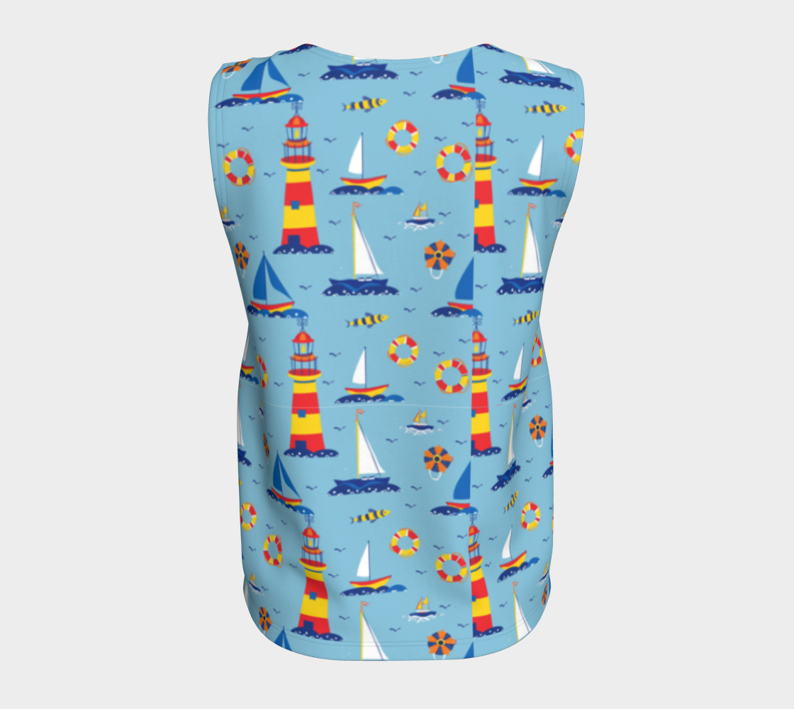 Cute Lighthouse Ocean Loose Tank top
