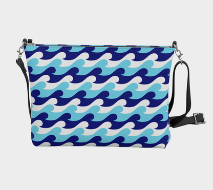 Blue Waves Vegan Leather Crossbody Purse 396