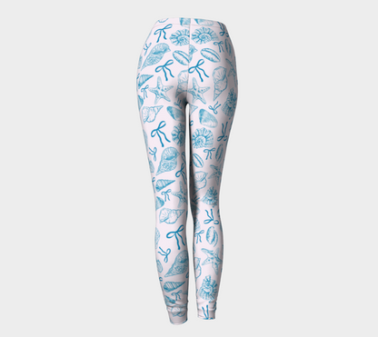 Summer Coquette Bow and Shells Leggings